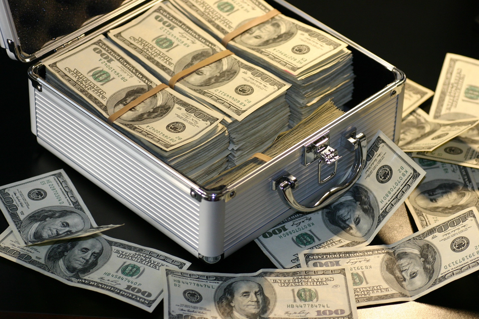 briefcase with money