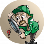 detective illustration with magnifying glass
